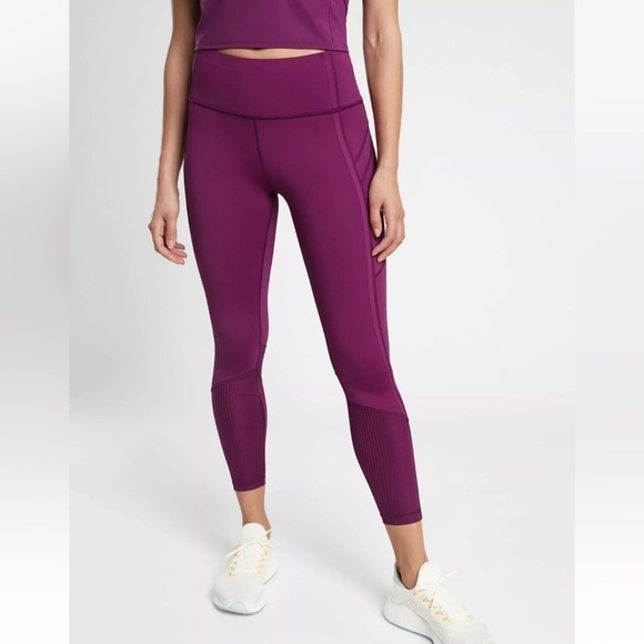 Athleta Pants - ATHLETA VITALITY RIB 7/8 TIGHT VELVET PLUM COLOR